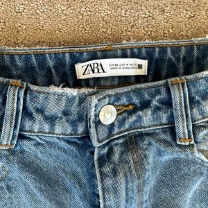 Zara High Rise Straight Leg Jeans